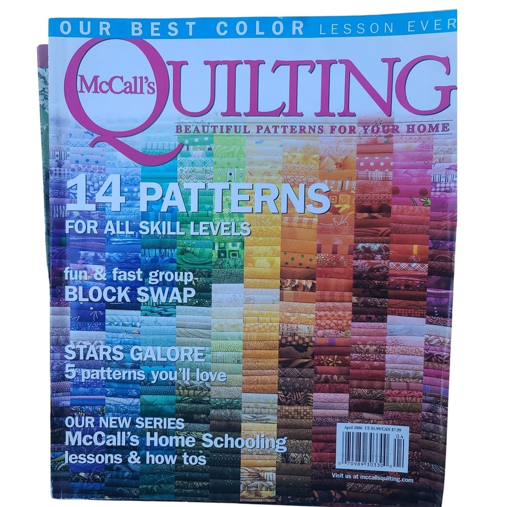 McCall's Quilting Magazine April 2006 14 Patterns Color Lesson Stars Galore